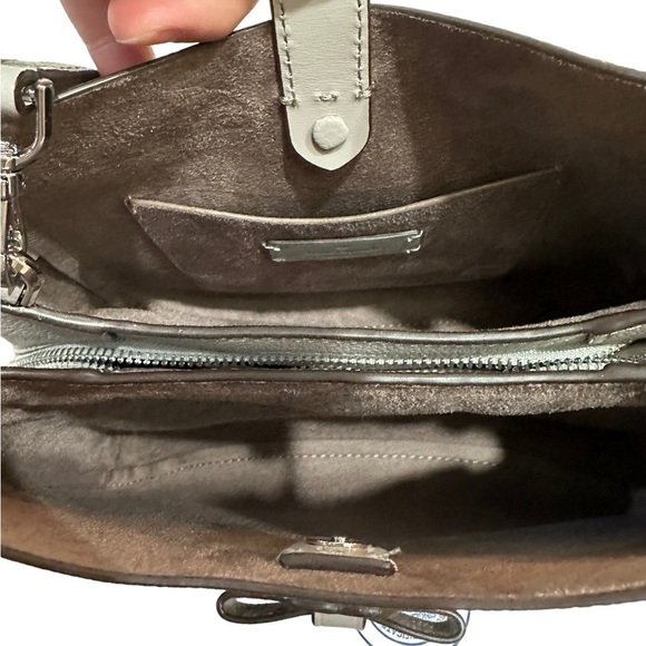 - NWT Kate Spade Soft Taupe Grey Pebbled Leather Triple Compartment Talia Satcel - Picture 10 of 13